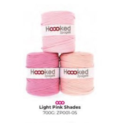 Hooked T-Shirt Yarn Light Pinks Shades