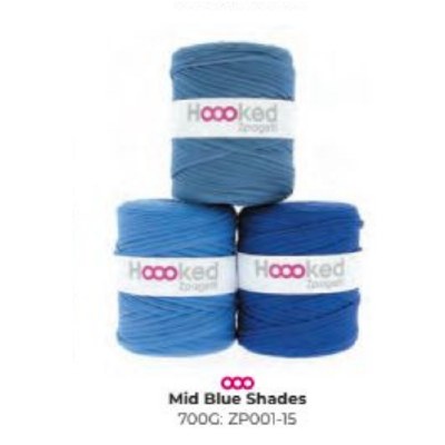 Hooked T-Shirt Yarn Mid BlueShades