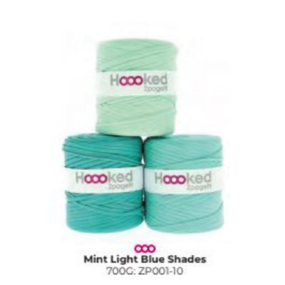 Hooked T-Shirt Yarn Mint Blue Shades