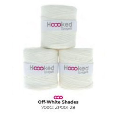Hooked T-Shirt Yarn Off-White Shades