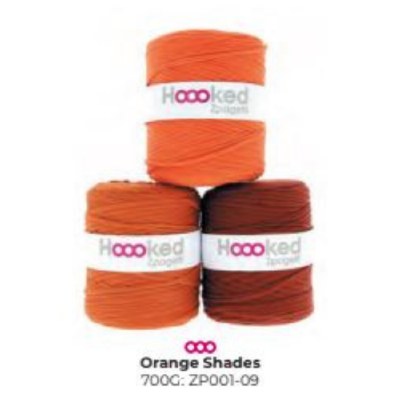 Hooked T-Shirt Yarn Orange Shades