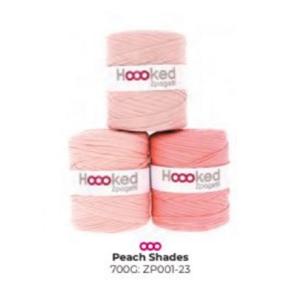 Hooked T-Shirt Yarn Peach Shades