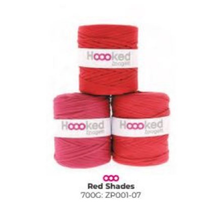 Hooked T-Shirt Yarn Red Shades