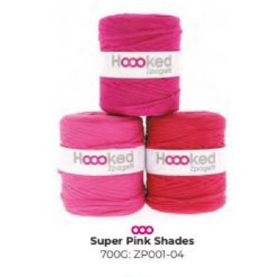 Hooked T-Shirt Yarn Super Pink Shades