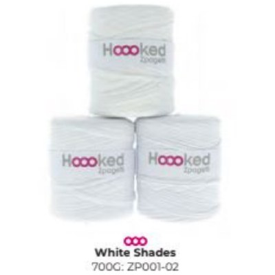 Hooked T-Shirt Yarn White Shades