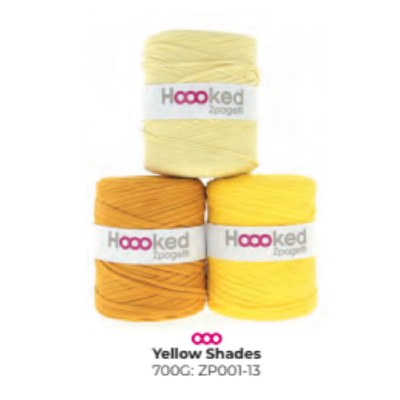 Hooked T-Shirt Yarn Yellow Shades
