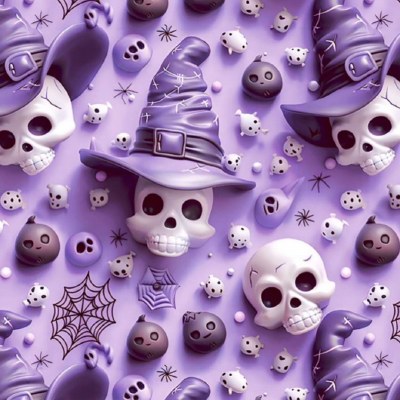 Little Johnny 3D Purple Skulls
