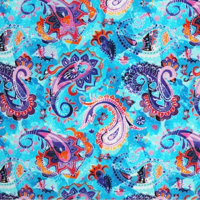 Little Johnny Printed Viscose Paisley Blue