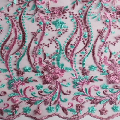 Marble Arch Embroidered Floral Lace Pastel Pink