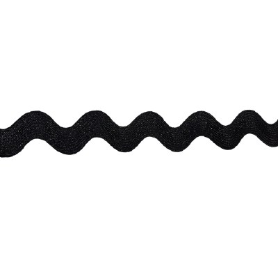 Matallic Ric-Rac Trim Black