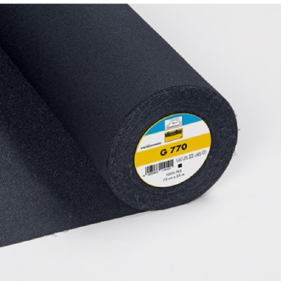 Medium Heavy iron on woven cotton Black