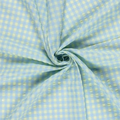 Gingham Seersucker Baby Blue Pink