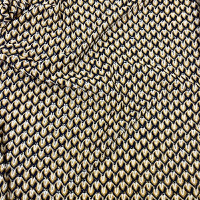 Mustard/Navy Knit Lace