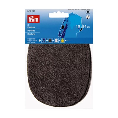 Nappa patches leather d.brown