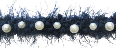 Pearl With Fur Trim Navy