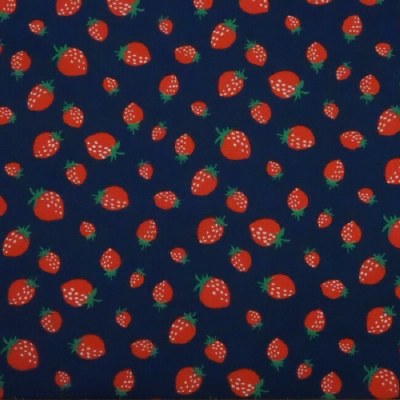 Strawberries on navy background
