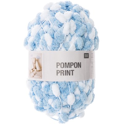 Pompon Prints 11 Blue/White