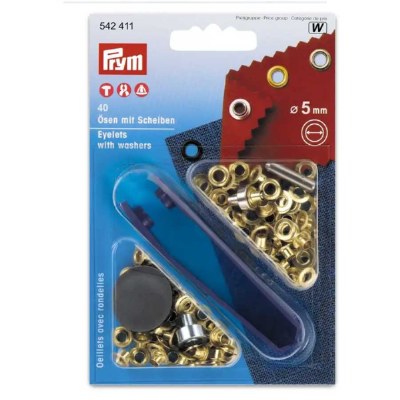 Prym Eyelets With Washers 5mm Gold