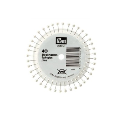 Prym pearlised pin40 58mm wht