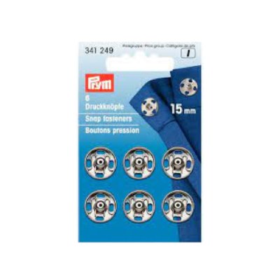 Prym Snap Fasteners 15mm Silver