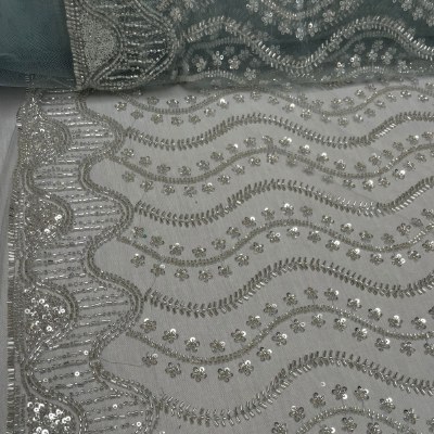 Sky Blue Beaded Lace