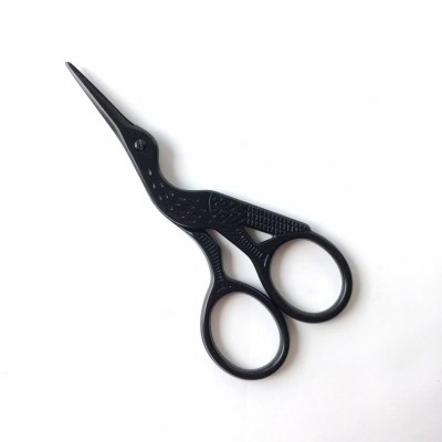 Stork Embroidery Scissors Black