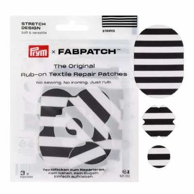 Stretch Design Fabpatch Black And White Stripes