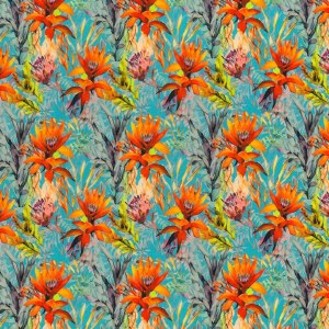 100% Cotton Florals Jade