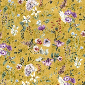 100% Cotton Poplin Print Gold