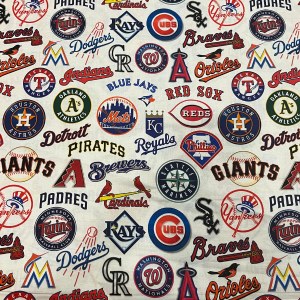 100% Cotton Baseball Badge Prints