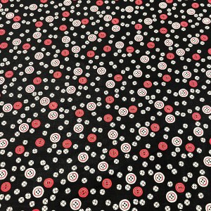 100% Cotton Buttons Print