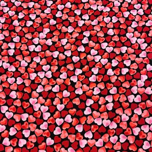 100% Cotton Multi Love Hearts