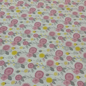 100% Cotton Prints Pink/Yellow Floral