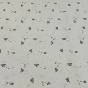 100% Cotton Prints Plane Grey