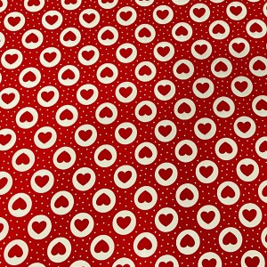 100% Cotton Prints Red Hearts