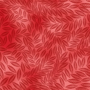 100% Cotton Red leafs