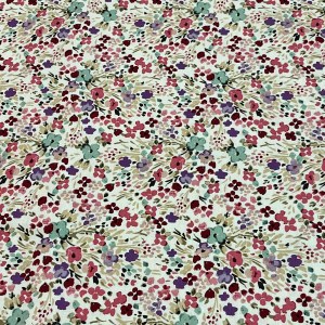 100% Cotton Floral Print White