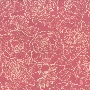 100% Cotton Rose Outline Rose