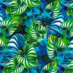 100% Cotton Tropical Leaves