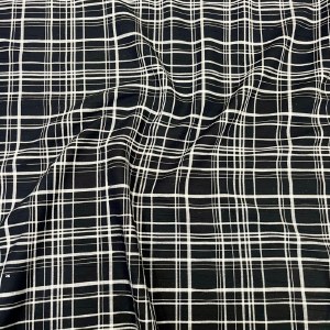 Black Check Viscose Mix