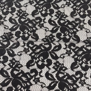 Black Stretch Lace 150cm