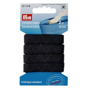Carded elastic 12mm 2m black