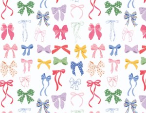 Polycotton Ribbon Bows Pink