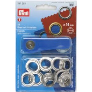 Prym Eyelets With Washer 14mm silver