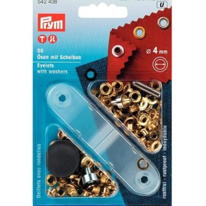 Prym Eyelets With Washers 4mm gold