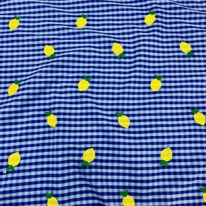 Gingham Lemon Print 91% Organic Cotton