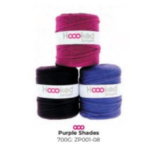 Hooked T-Shirt Yarn Purple Shades