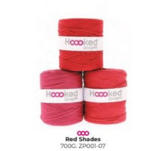 Hooked T-Shirt Yarn Red Shades