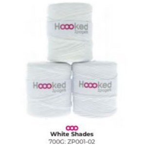 Hooked T-Shirt Yarn White Shades