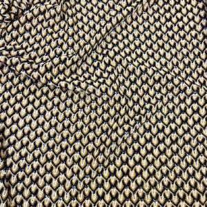 Mustard/Navy Knit Lace